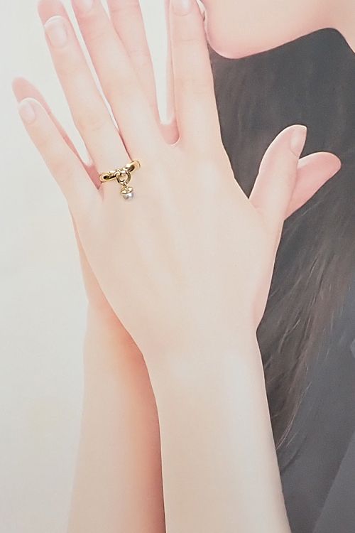 ティファニー アコヤ真珠 ドアノック リング K18イエローゴールド  