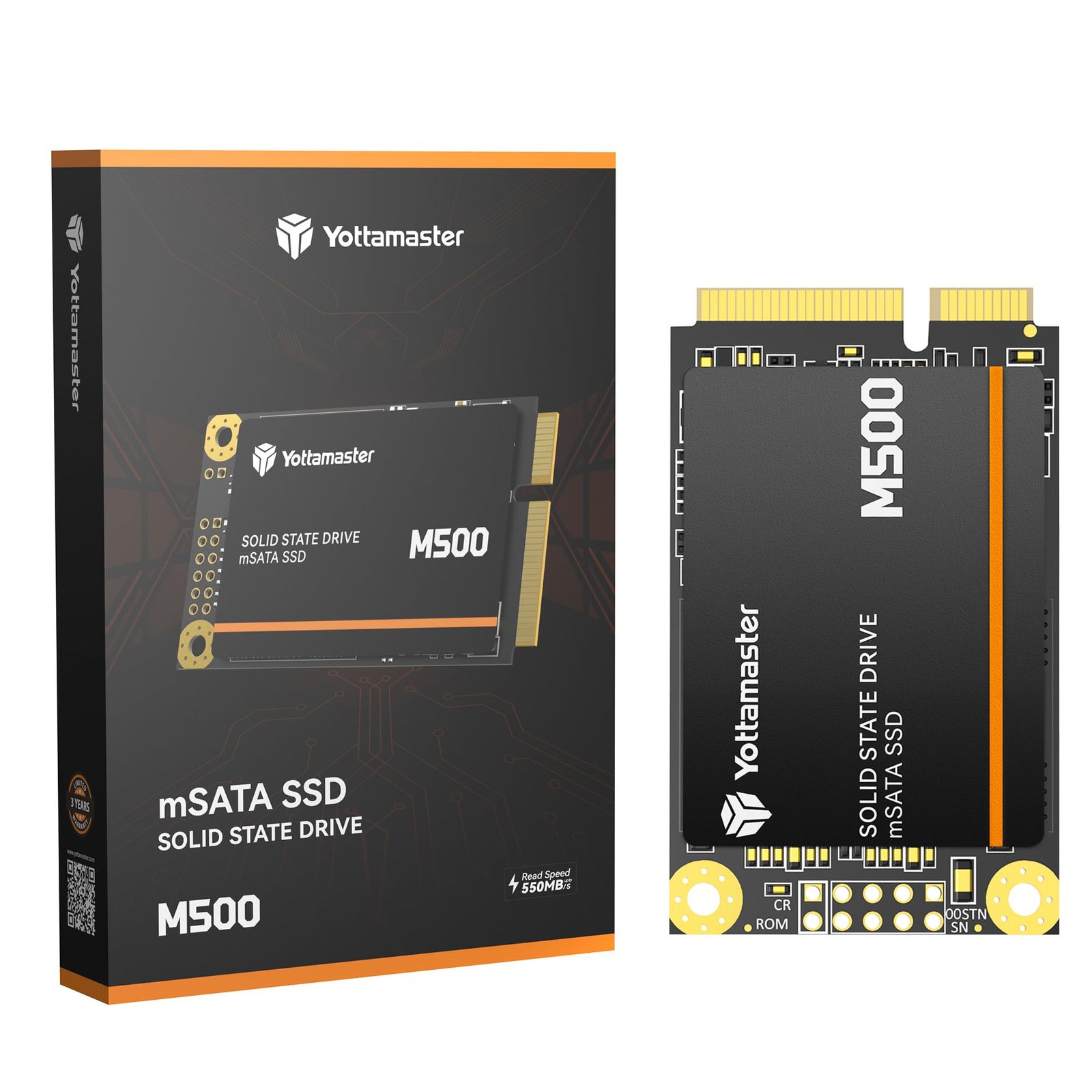 Yottamaster M500 1TB mSATA SSD 最大500MB|s 高速読み書き SATA III 6Gb|s 3D NAND搭載 ウルトラブック ノートPCなど幅広い機種に対応 30x50mm