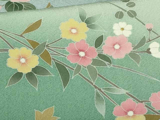 平和屋着物□訪問着 友禅 作家物 枝花文 暈し染め 正絹 逸品