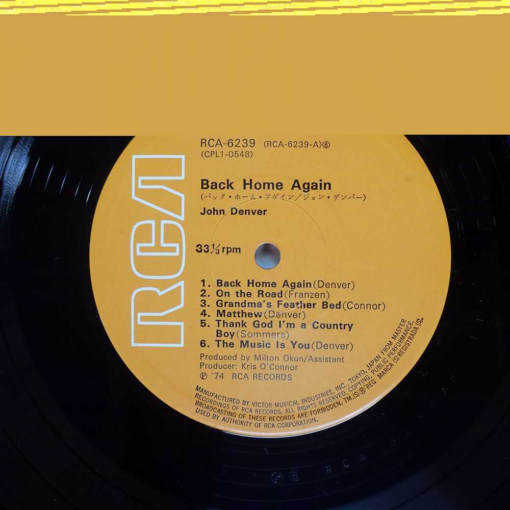 帯 国内盤 JOHN DENVER/BACK HOME AGAIN/RCA RCA6239 LP - メルカリ