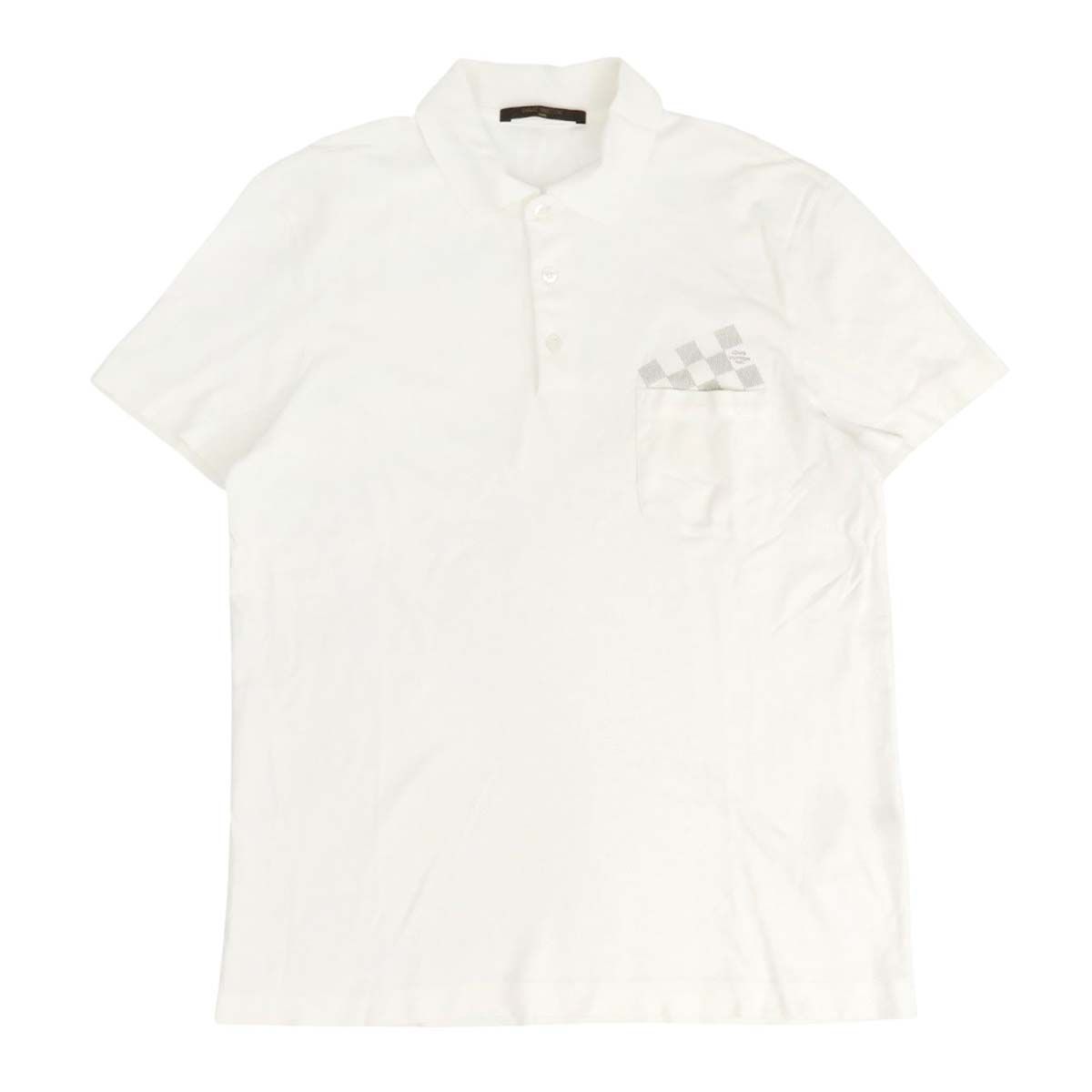 ルイヴィトン ダミエアズール ポロシャツ メンズ ホワイト LOUIS