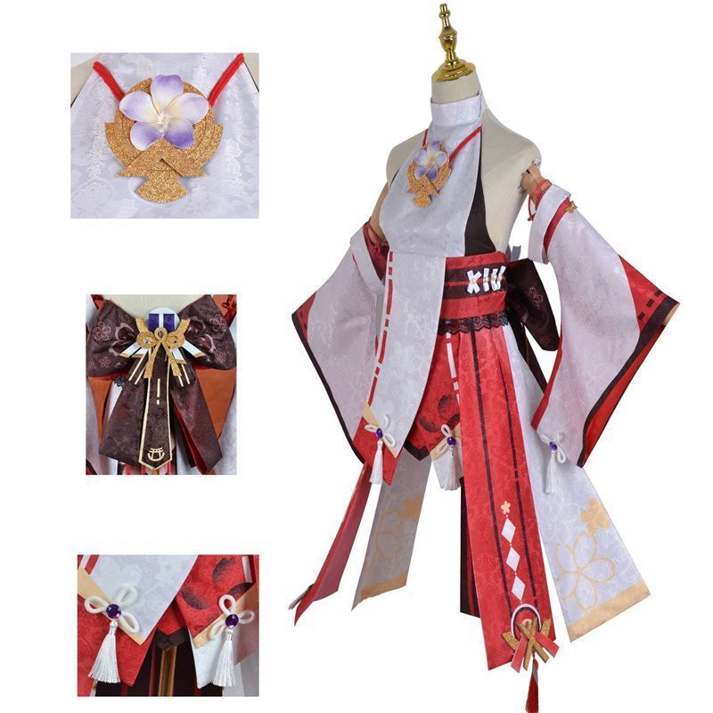 げんしん八重神子コスプレ衣装 大人用ウィッグ付き
