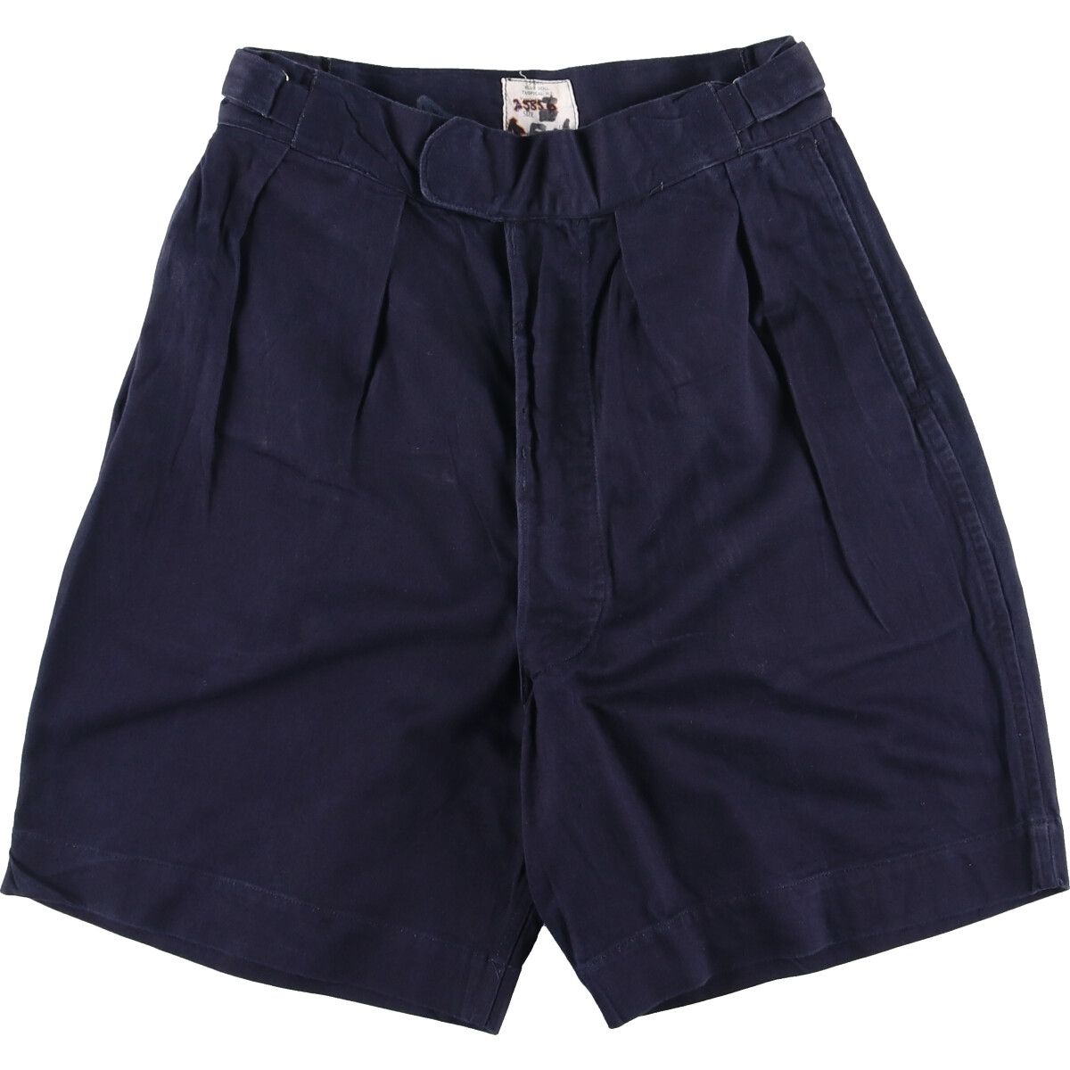 古着 60年代 イギリス軍 Royal Navy Blue Drill Shorts ロイヤルネイビー ツータック ミリタリーショーツ ショートパンツ  B2/evb001906 - メルカリ