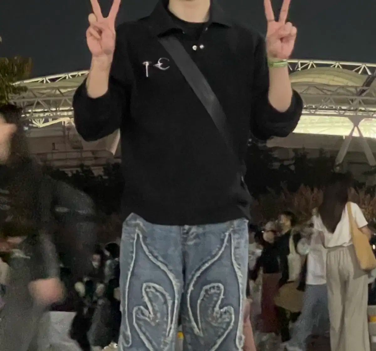 3 サイズ Thug Club(サグクラブ) PK ワッフル 長袖 ポロ TC ニット
