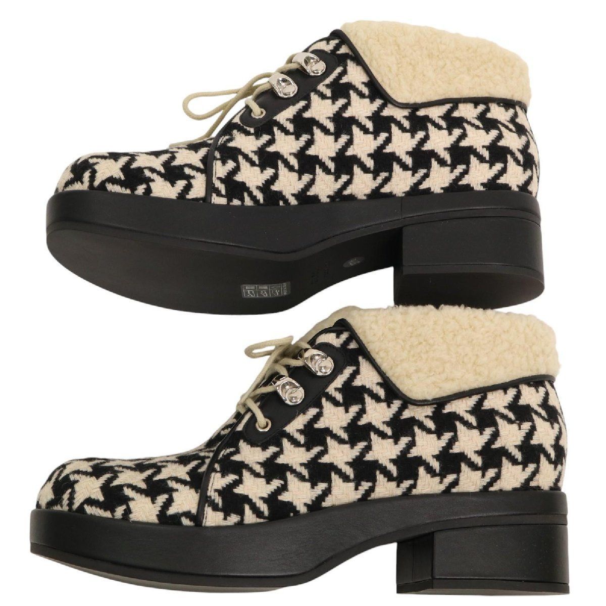 GUCCI グッチ ツイード ボア ショートブーツ 37 2/1 未使用 箱付 