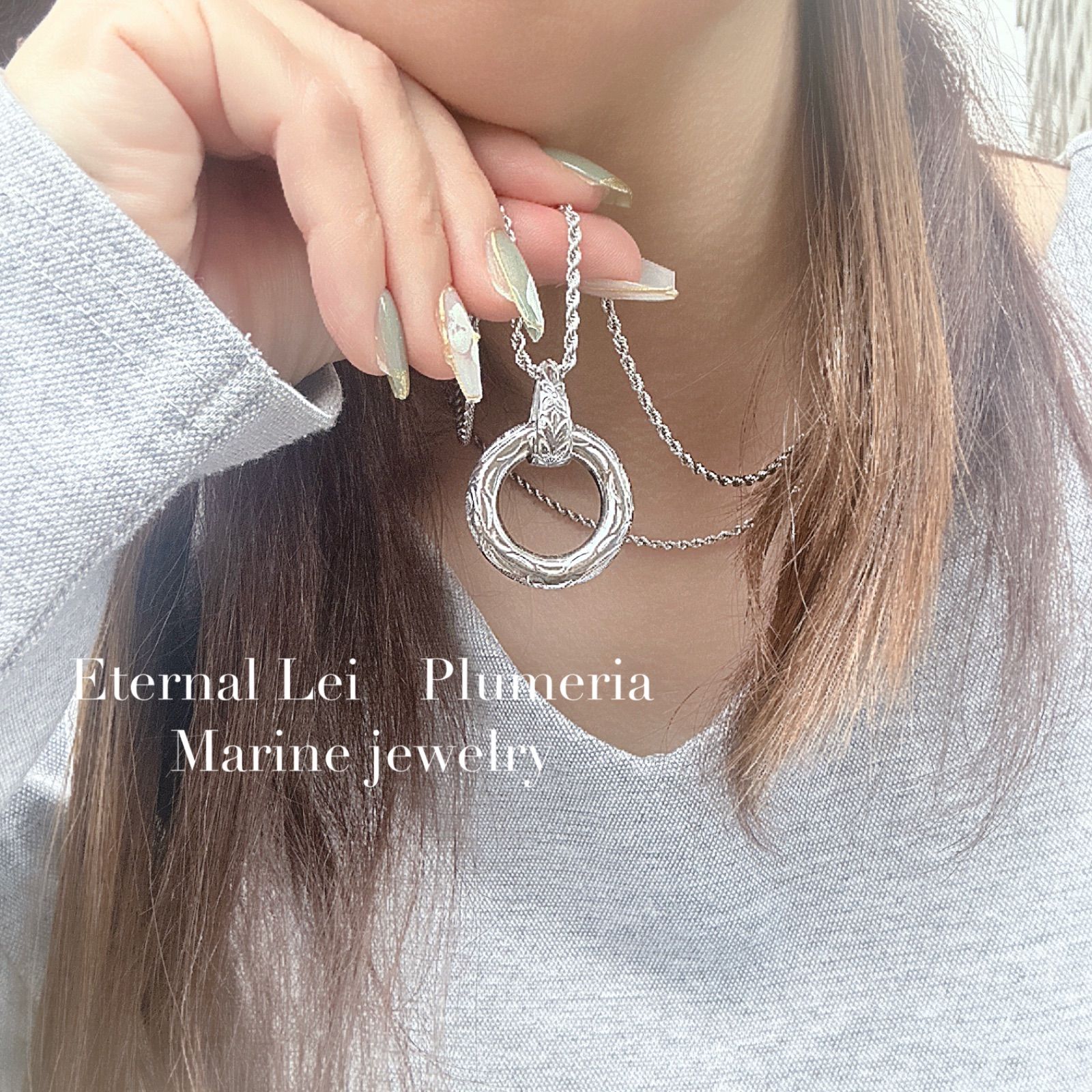 新商品》 Eternal Lei プルメリア ハワイアンジュエリー ステンレス 