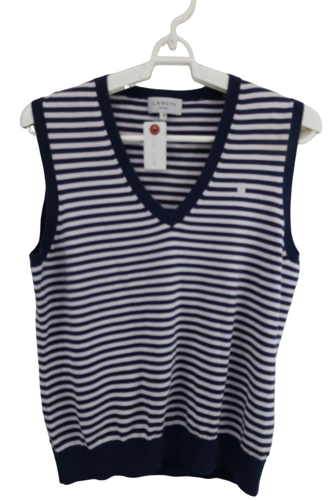 美品】LANVIN SPORT(ランバンスポーツ) ベスト ネイビー薄ピンク