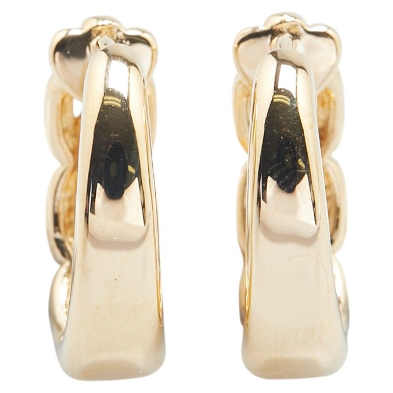 ノーブランド チェーン モチーフ フープピアス K18YG イエローゴールド