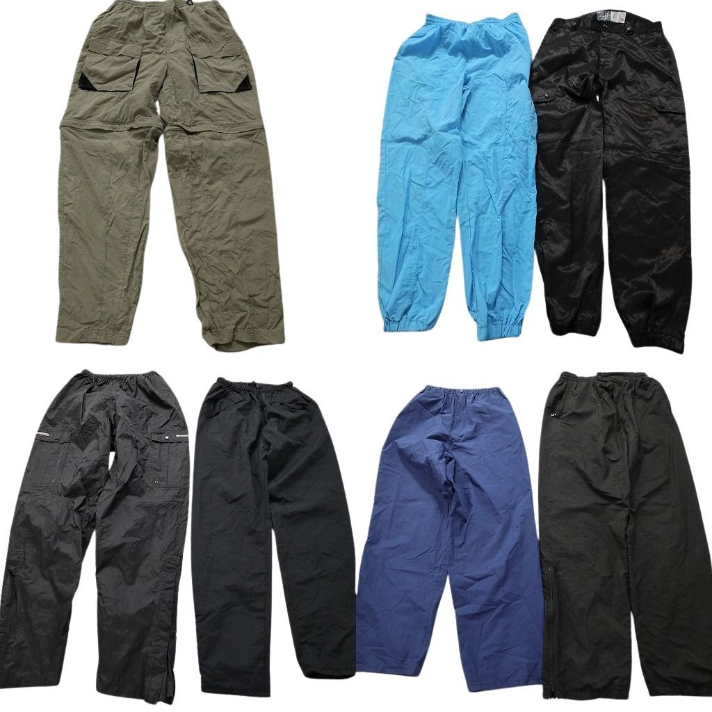 古着卸 まとめ売り ナイロン パンツ 7枚セット (メンズ L /XL ) デタッチャブル カーゴ ワイド 中古 古着 MY9476