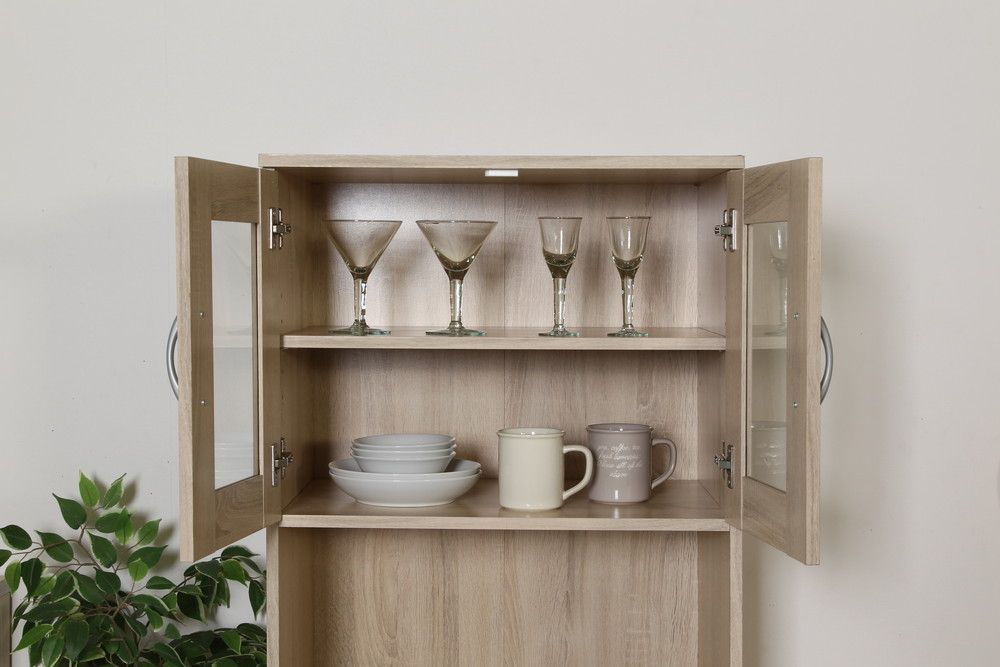 ◇ハイキッチンボード 180×60 購入 ホワイトオーク 食器棚 ナチュラル系