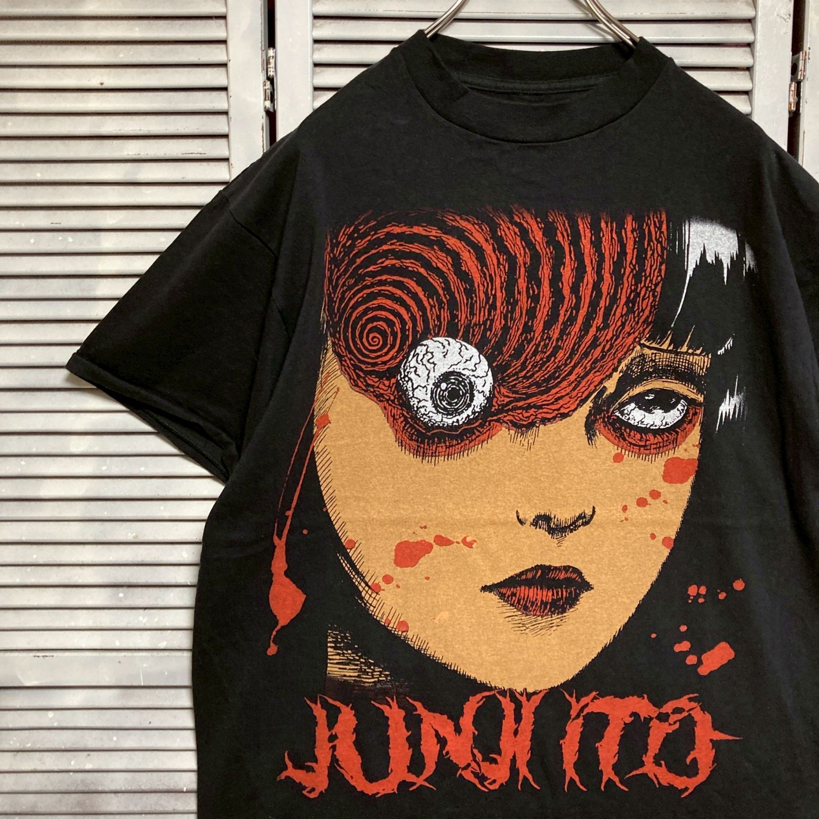 伊藤潤二　うずまき　Tシャツ ブラック　ホラーT　XLサイズ　古着　サブカル Amazon.co.jp: 伊藤潤二 ホラー 漫画 うずまき Tシャツ ブラック
