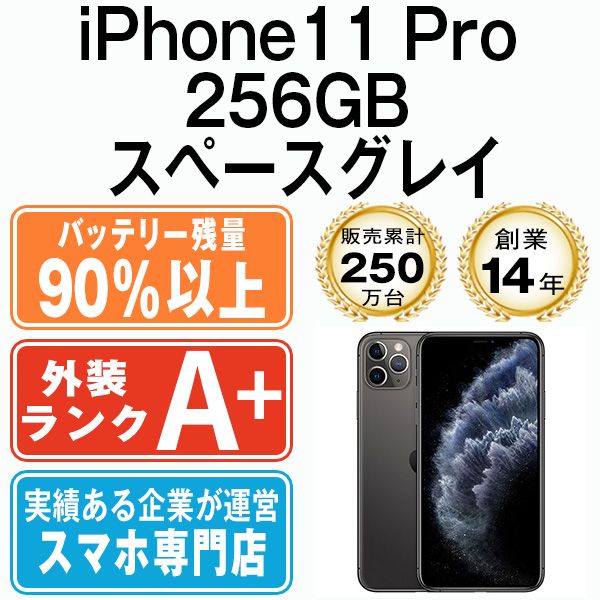 バッテリー90%以上 【中古】 iPhone11 Pro 256GB スペースグレイ SIMフリー 本体 ほぼ新品 スマホ iPhone 11 Pro  アイフォン アップル apple 【送料無料】 ip11pmtm1142b - メルカリ