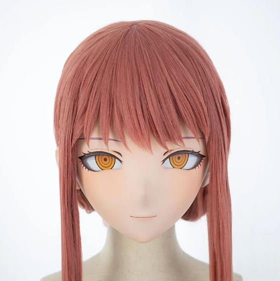 全頭マスク カツラ付き NO.1087 顔交換 フルマスク ドール ヘッドロリータ人形 コスプレ マスク 仮装 着ぐるみ コスチューム 二次元