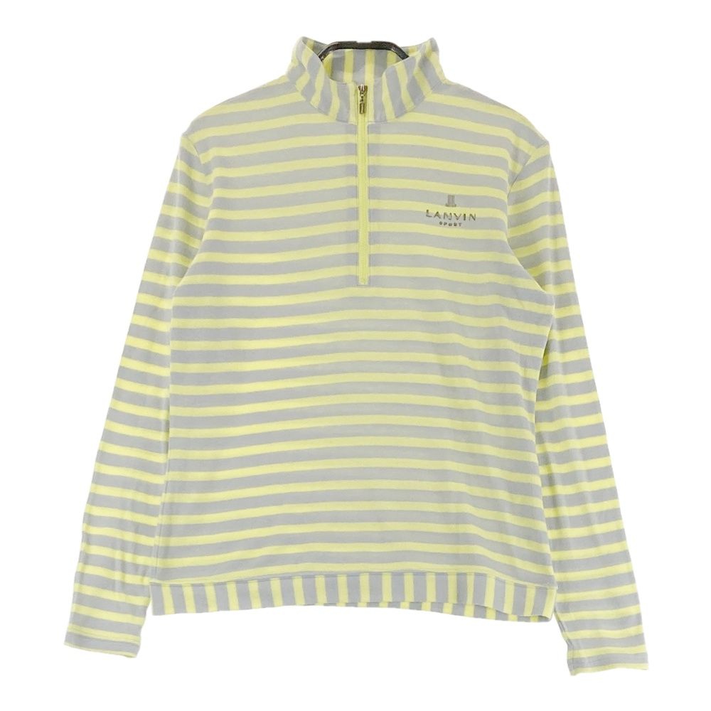 LANVIN SPORT 長袖　ボーダー　ハーフジップ　ゴルフ　サイズ40 薄手 サイズ：38 LANVIN SPORT ランバン スポール ハーフジップ 長袖Tシャツ