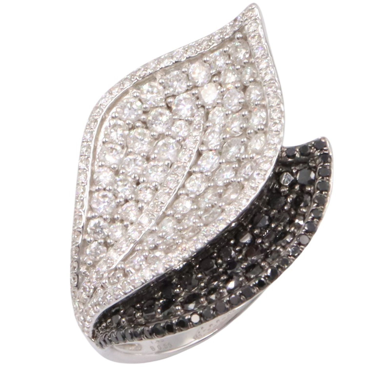 ジュエリー JEWELRY リング 指輪 ブラックダイヤ リング ﾌﾞﾗｯｸﾀﾞｲﾔ 8.8g 10.5 K18WG ホワイトゴールド ダイヤモンド リング レディース Used A