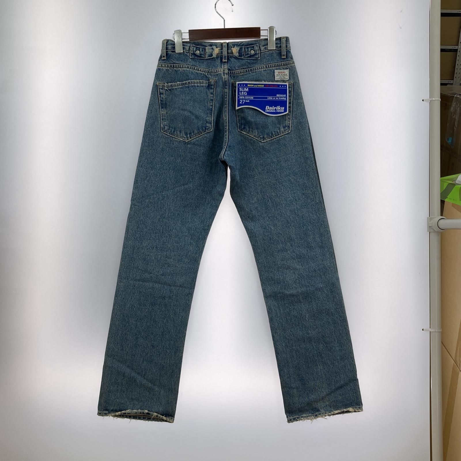 DAIRIKU 22SS Coating Denim Pants 27 ブルー