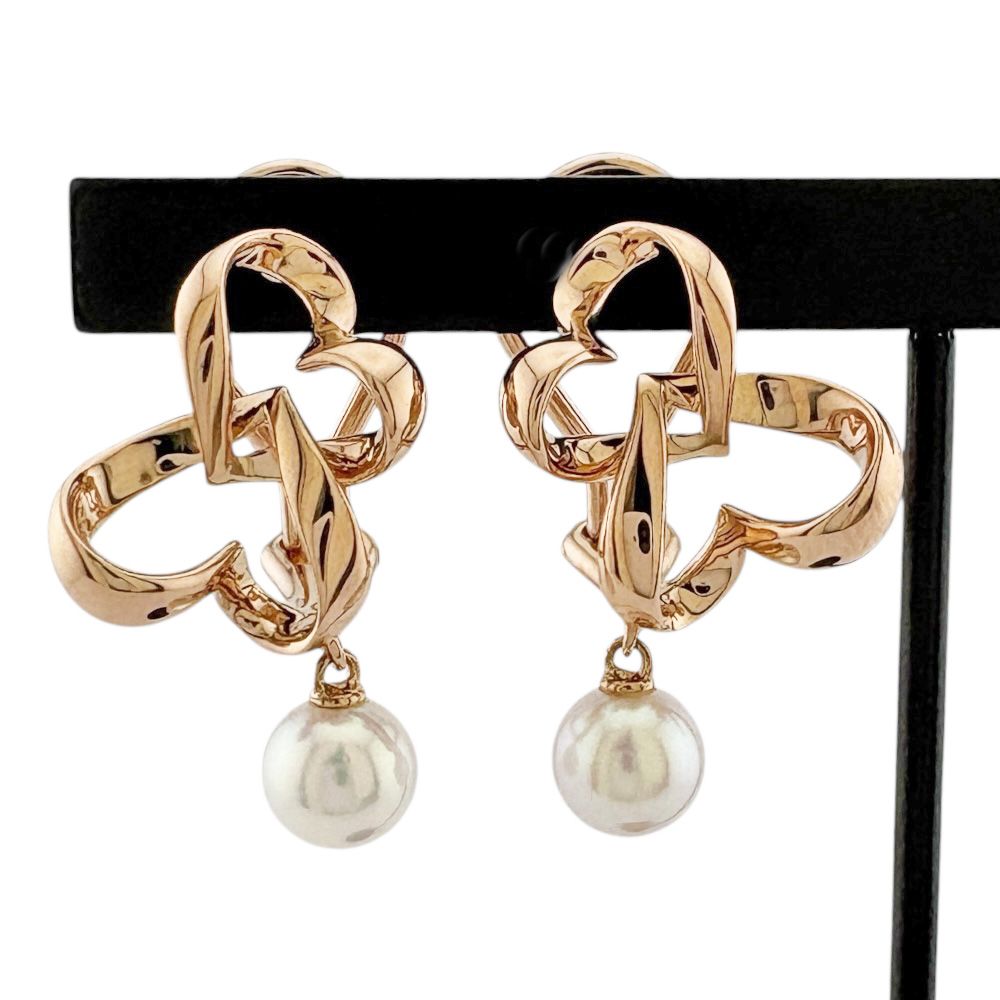 ミキモト イヤリング 18金 K18ピンクゴールド パール レディース  