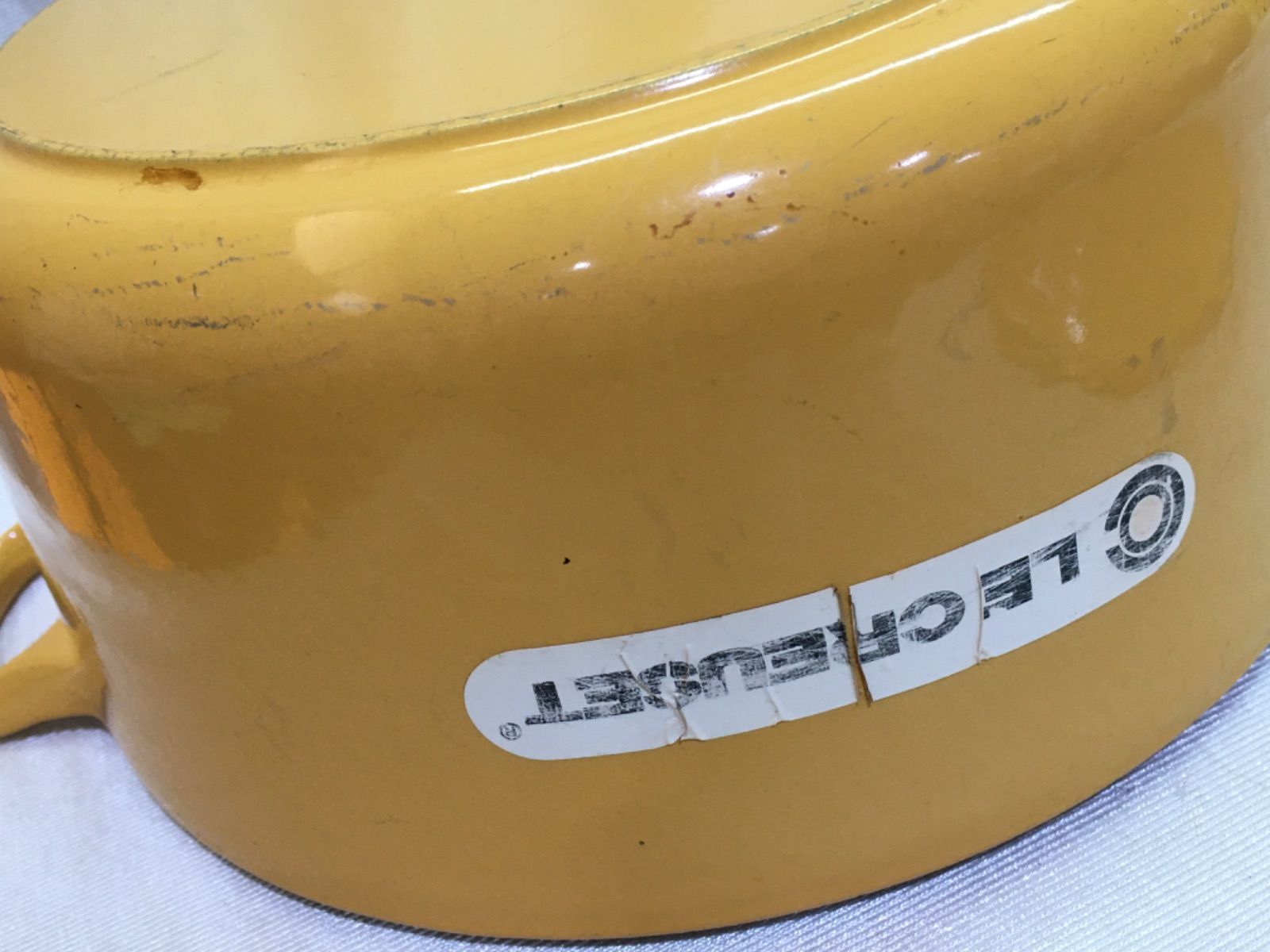 LE CREUSET ル・クルーゼ ココットロンド 工場 両手鍋 24cm イエロー
