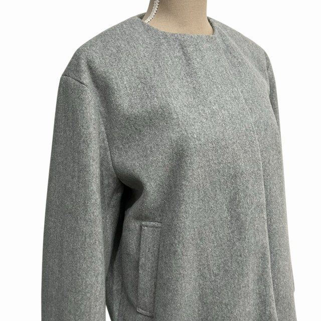 ギャローリア GALLORIA 美品 ノーカラーコート ジャケット ショート丈 グレー M - メルカリ