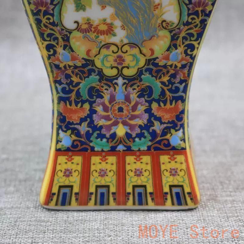 清乾隆蒔金琺瑯彩花鳥四方瓶  景徳鎮 陶磁器 装飾品 現代工芸品 美術品 置物 清乾隆蒔金琺瑯彩花鳥四方瓶 景徳鎮 陶磁器 装飾品 現代工芸品
