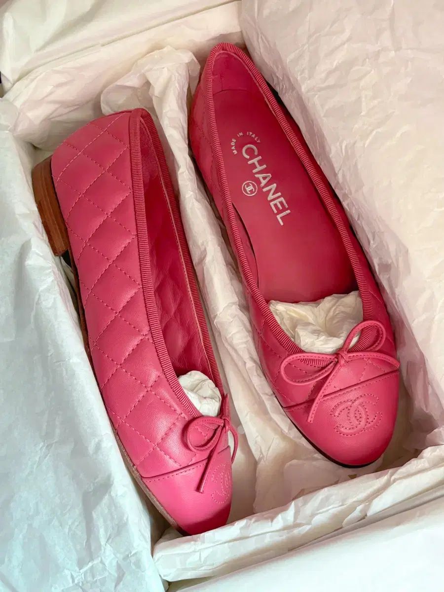 CHANEL シャネル CC ピンク バレリーナ フラットシューズ サイズ 37