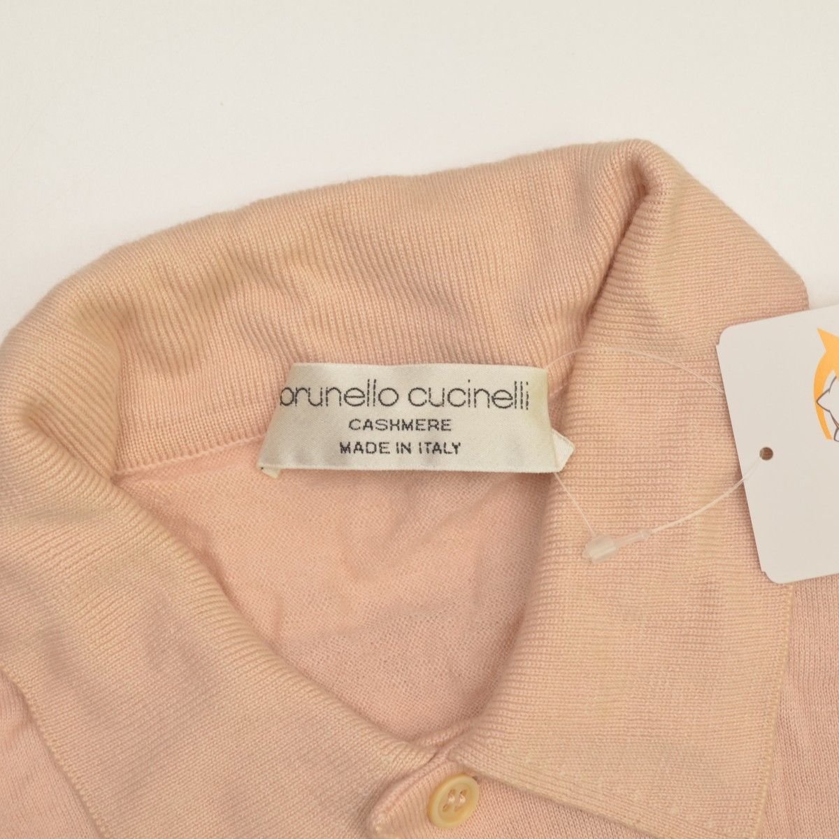 50【BRUNELLOCUCINELLI】イタリア製 カシミヤニット長袖ポロシャツ 