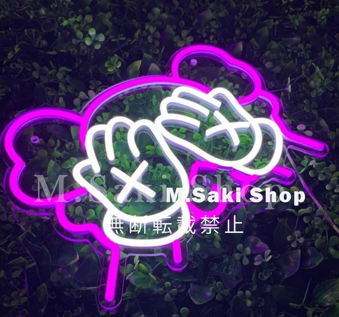 ネオンサイン韓国 (Kaws Neon Sign)ネオン看板 LED看板 ネオンサイン壁の装飾ネオンライトLedナイトサインUSBハンギングサインホームフロント ストアショップ ホテル 喫茶店 パーティーエントラ