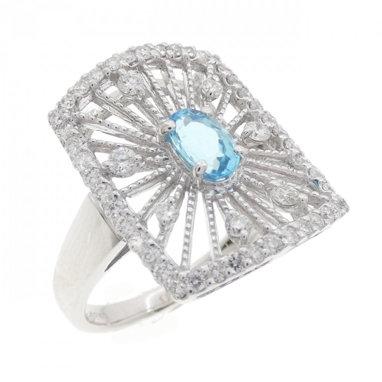 K18WG パライバトルマリン リング 0.42CT