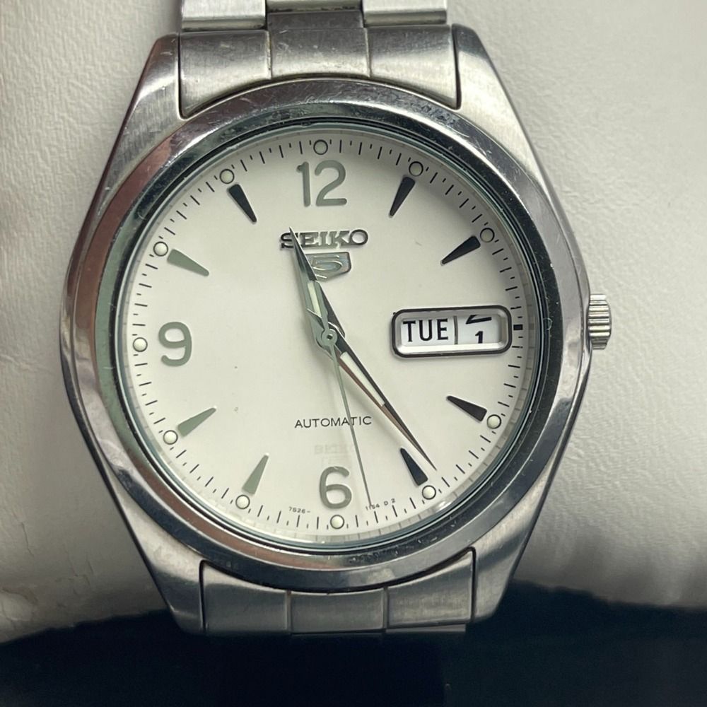 SEIKO セイコー 5 自動巻き 7S26-0060 シルバー文字盤 ステンレススチール メンズ 腕時計 人気 ウォッチ