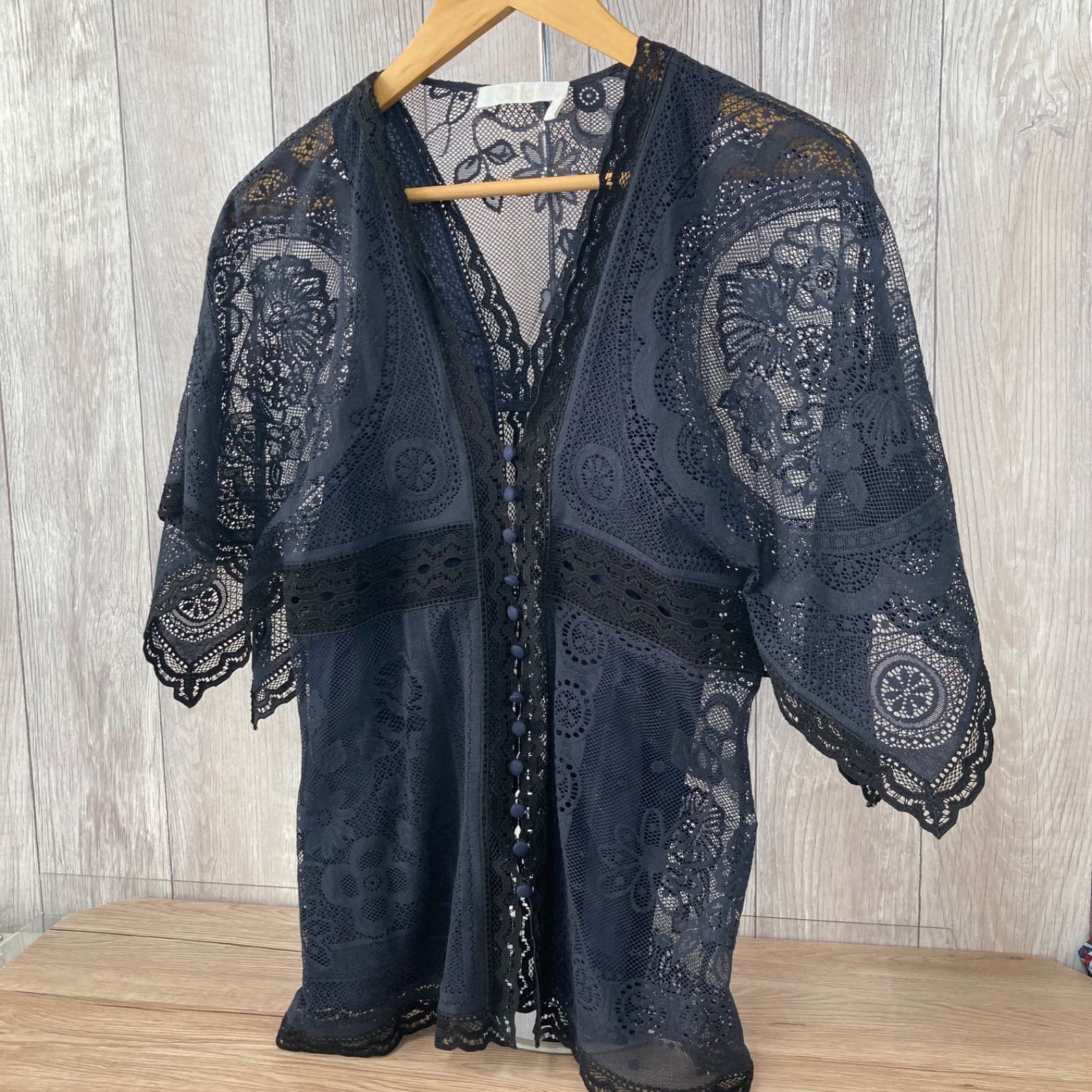 Chloe クロエ ブラウス レース ネイビー 34 平塚店 衣料品