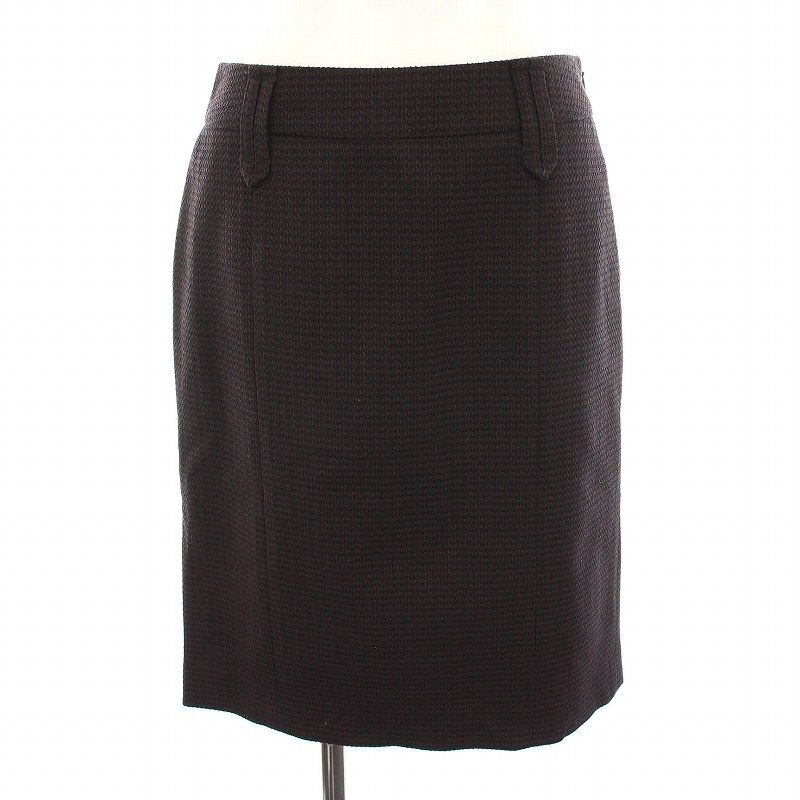 バーバリー BURBERRY タイトスカート ミニ 38 茶 黒 FXE67-753