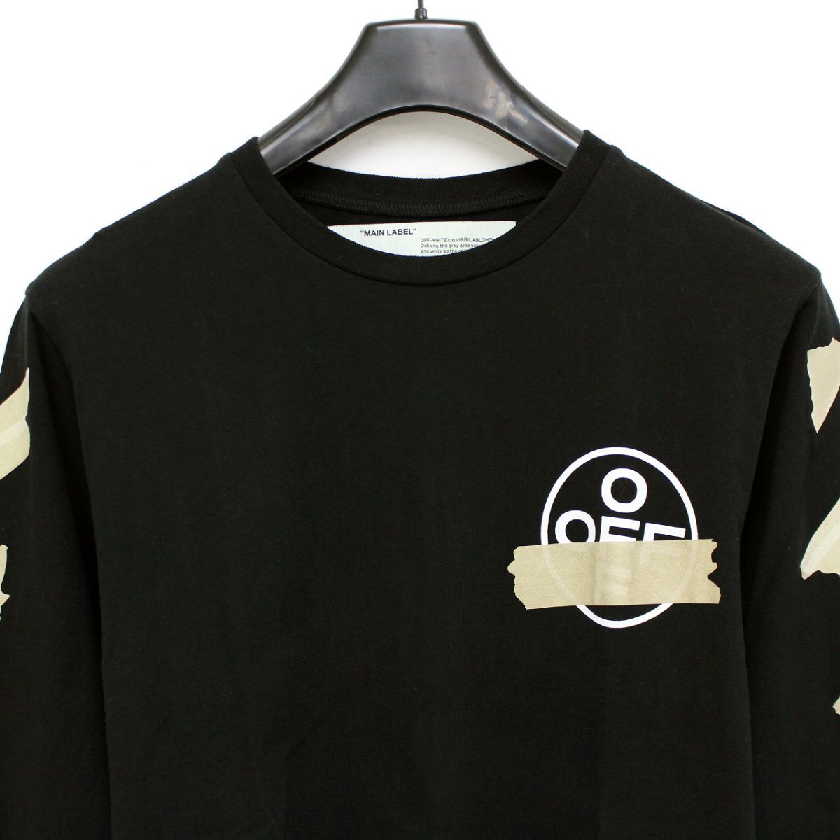 送料無料 OFF-WHITE 中古美品 Tape Arrows L S Tee OMAB001R20185002 