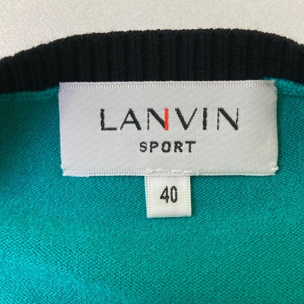 サイズ：40 LANVIN SPORT ランバン スポール  インナー付 長袖ニットセーター  グリーン系 [240101443398] ゴルフウェア レディース ストスト サイズ：40 LANVIN SPORT ランバン スポール インナー付 長袖