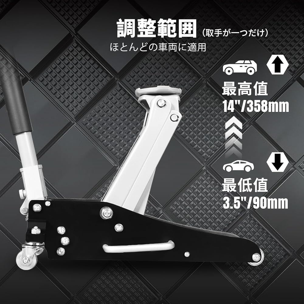 外箱段ボールにキズ 汚れアリ 中身は です Jack Boss アルミジャッキ 1.5t 圧式89mm 355mm アルミ スチール ブラック