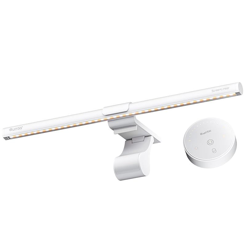 Quntis モニターライト USB給電 デスクライト 目に優しい 反射防止 色温度調節 CRI 95 湾曲モニター対応 無線リモコン付き 在宅ワーク ゲーミング 勉強用 プレゼント対応 Glow White