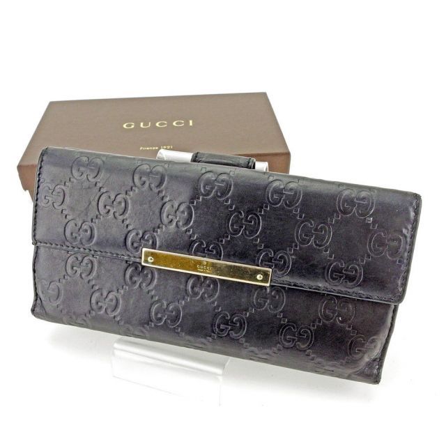 GUCCI グッチ 長財布　Wホック シマ　GG ロゴプレート　ゴールド GUCCI グッチ 長財布 Wホック シマ GG ロゴプレート ゴールド