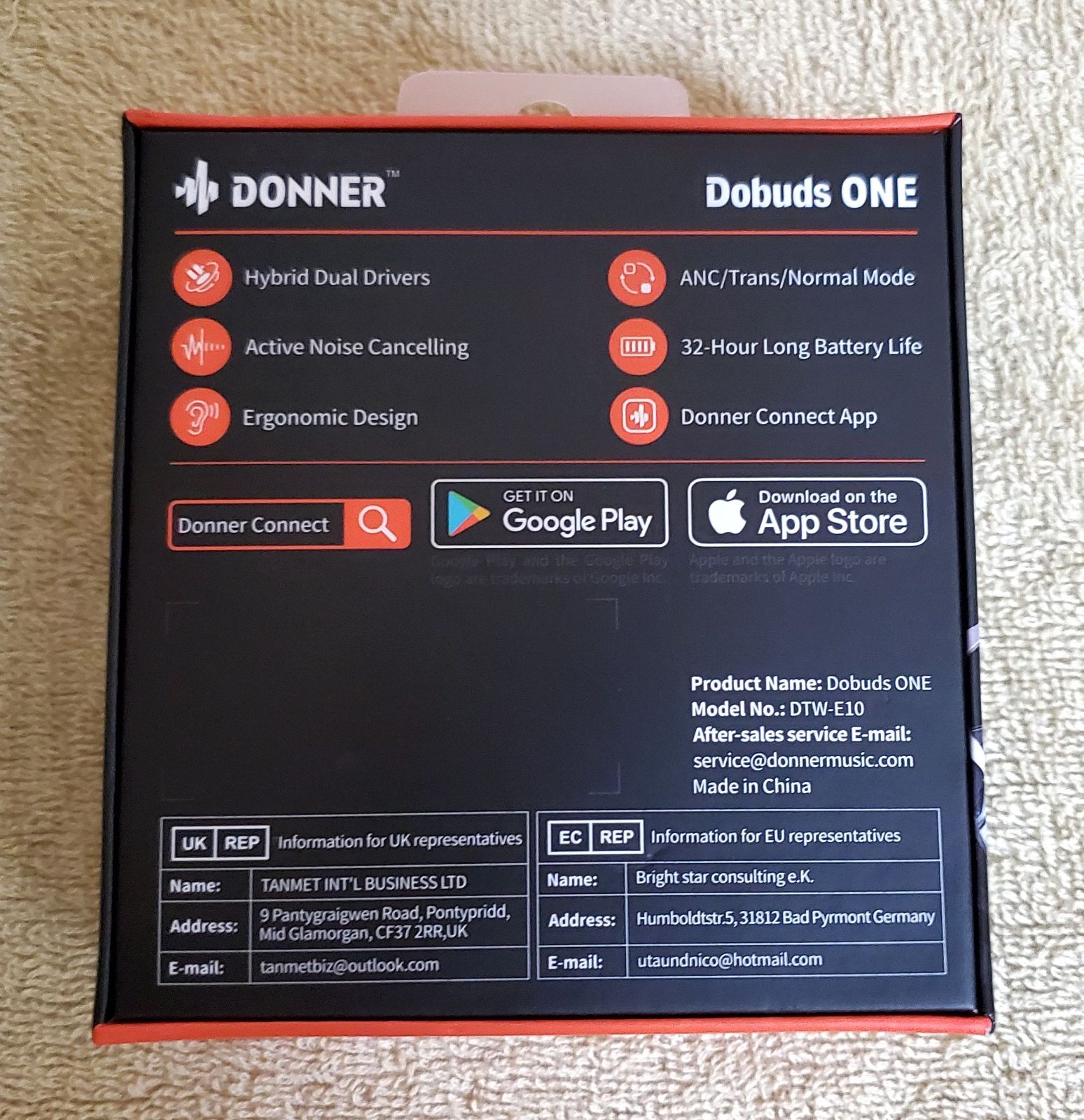 【中古品】Donner Dobuds ONE ワイヤレスイヤホン DTW-E10