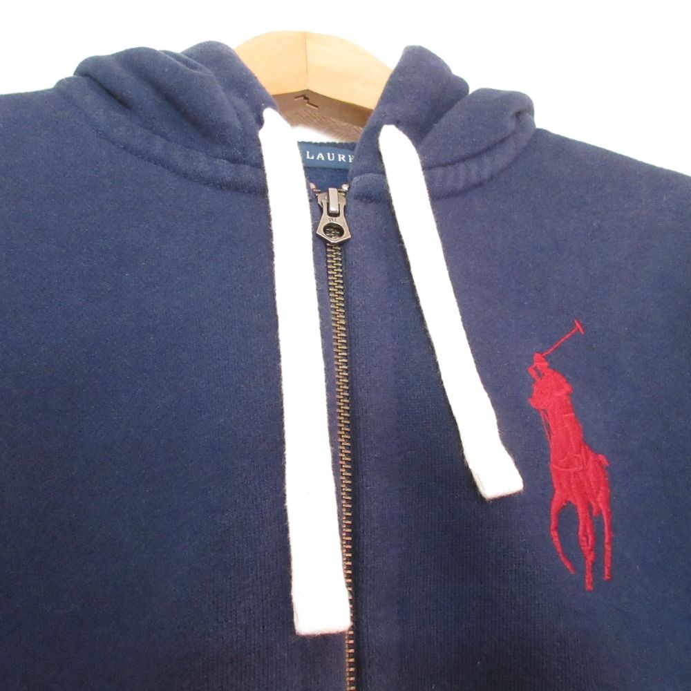 美品 RALPH LAUREN ラルフローレン ビッグポニー ジップアップ スウェットパーカー フーディー M イエロー レディース 古着 中古 Ralph Lauren - 美品 RALPH LAUREN ラルフローレン ビッグポニー