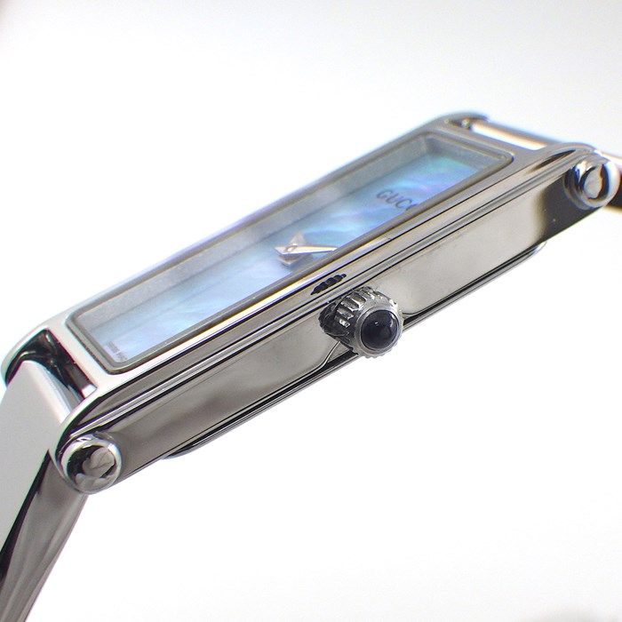 GUCCI 腕時計 1500 L シルバー/ブルー GUCCI - グッチ GUCCI 腕時計 バングルウォッチ 1500L ホース