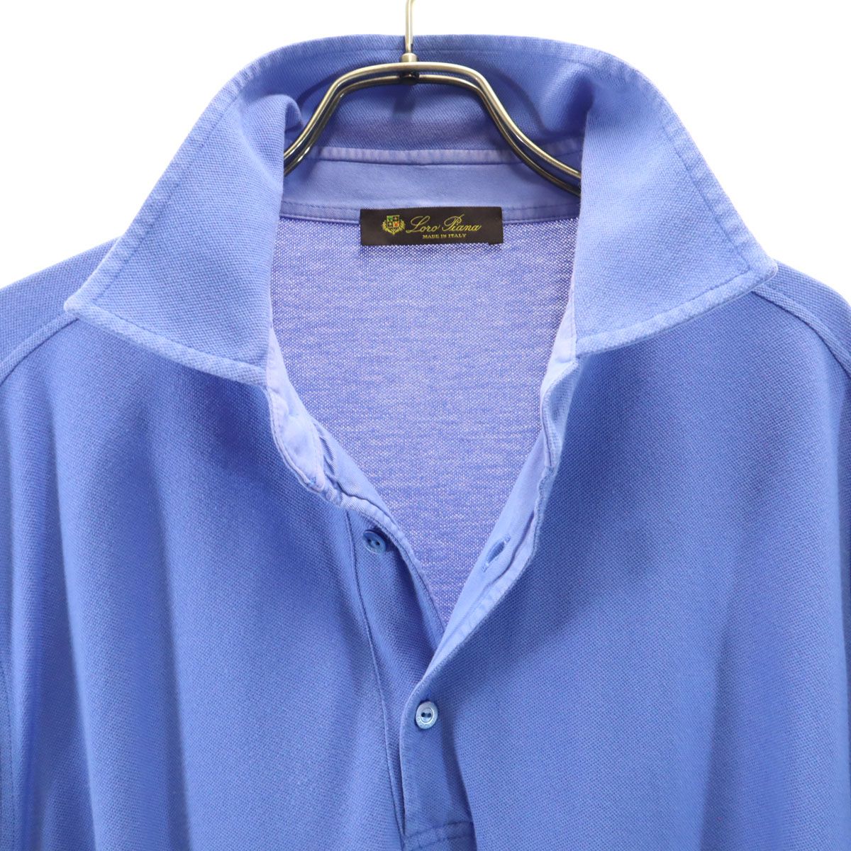 イタリア製 Loro Piana ニットポロ ブルー ロロピアーナ イタリア製 Loro Piana ニットポロ ブルー ロロピアーナ