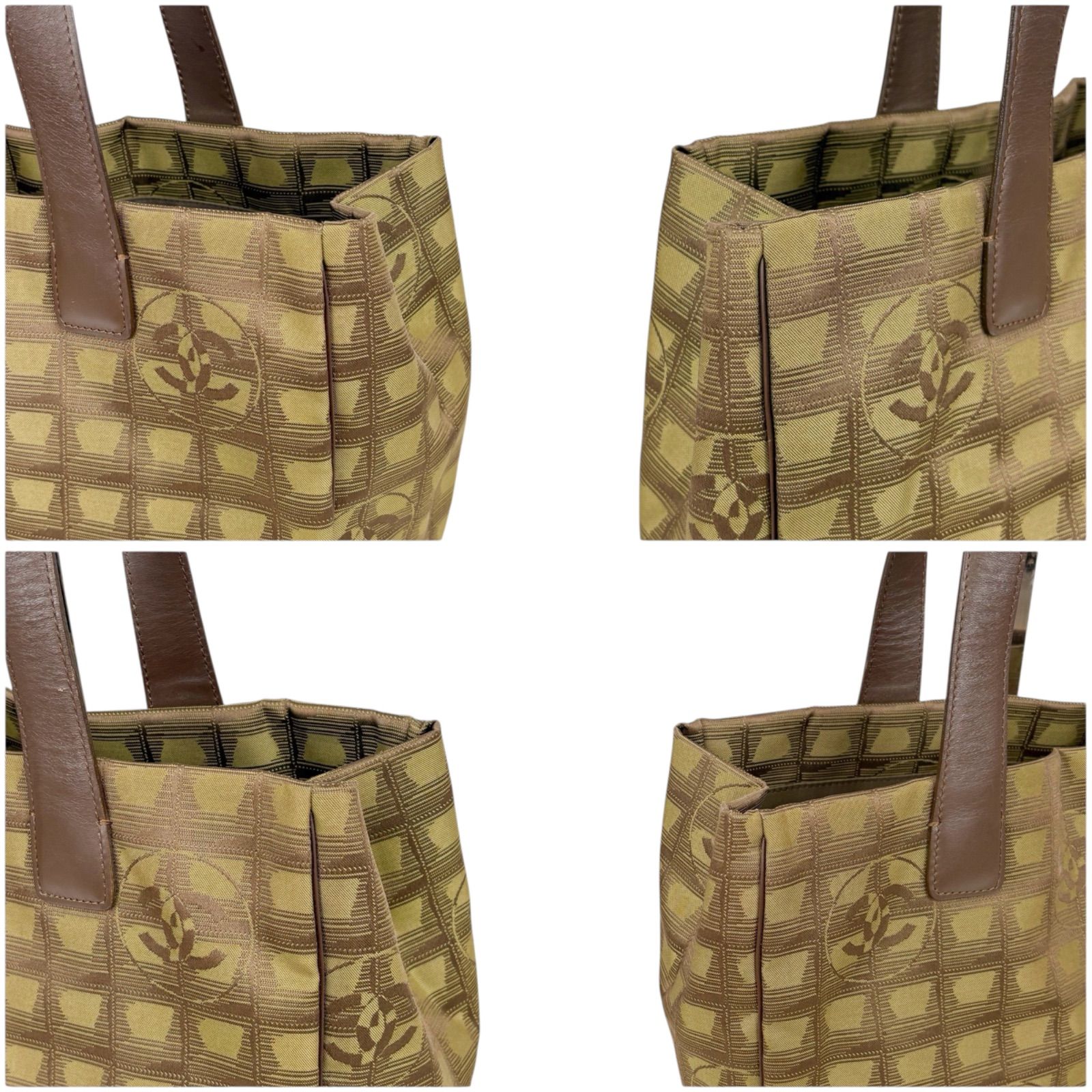 シャネル CHANEL ニュートラベルライン ハンドバッグ カーキ トート