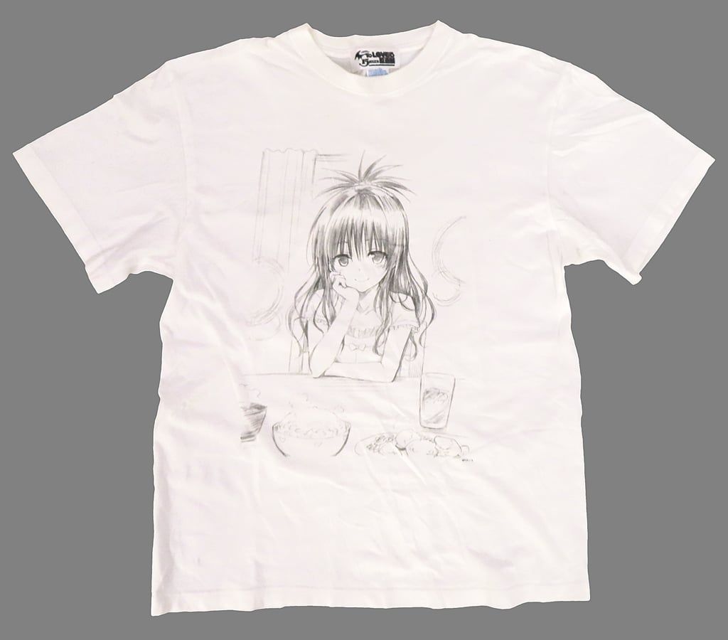 【】Tシャツ 結城美柑B(頬杖) ビッグTシャツ ホワイト XLサイズ 「To LOVEる -とらぶる- 15周年記念原画展」