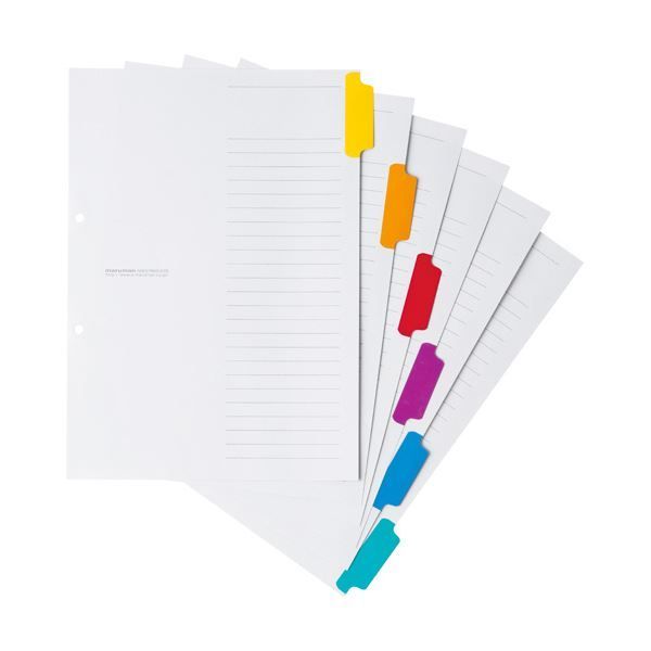 まとめ TANOSEEラミネートタブインデックス A4 2穴 6山 1パック 10組 ×10セット