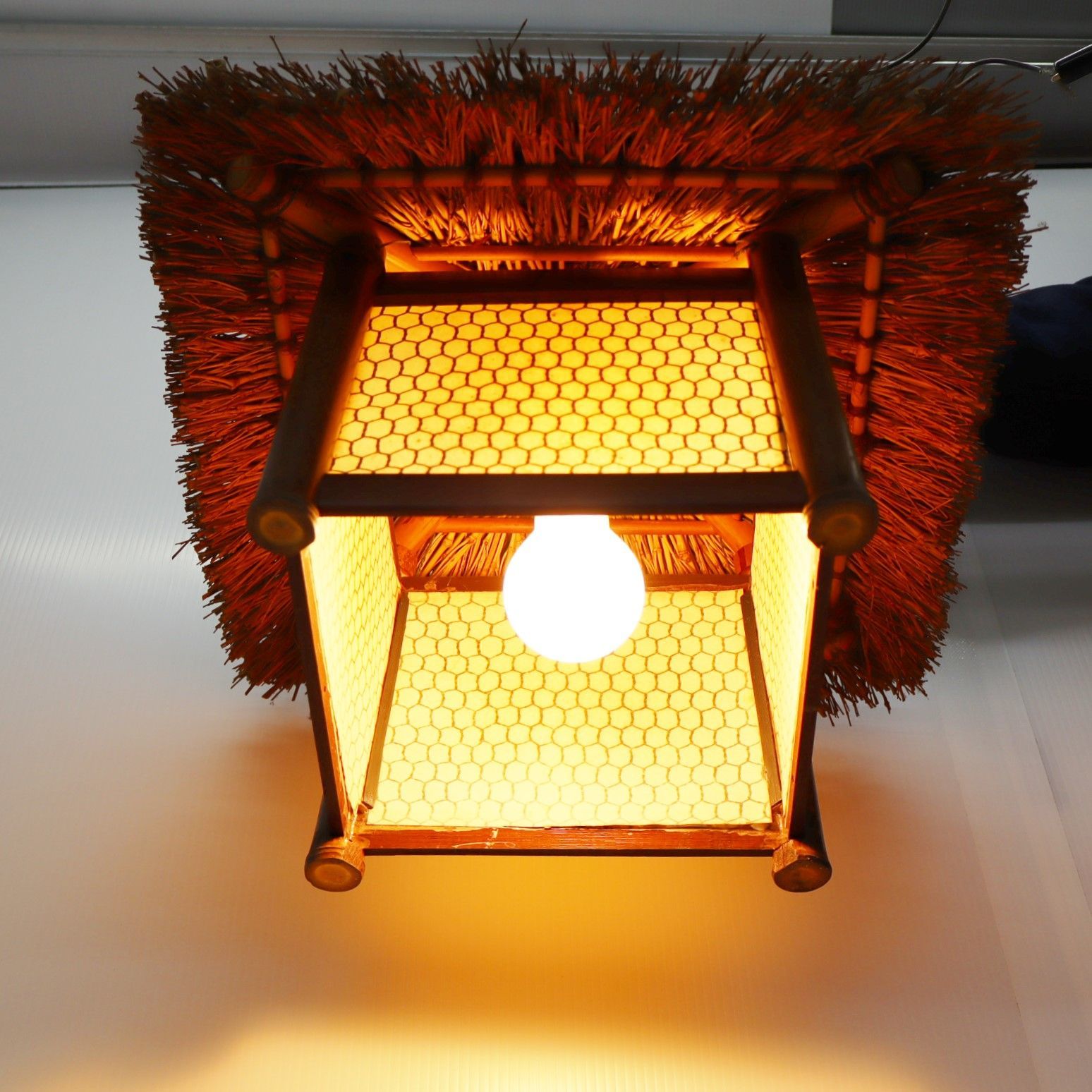 天井照明 和照明｜竹細工 照明器具 吊り灯籠｜和風 レトロ ｜居酒屋