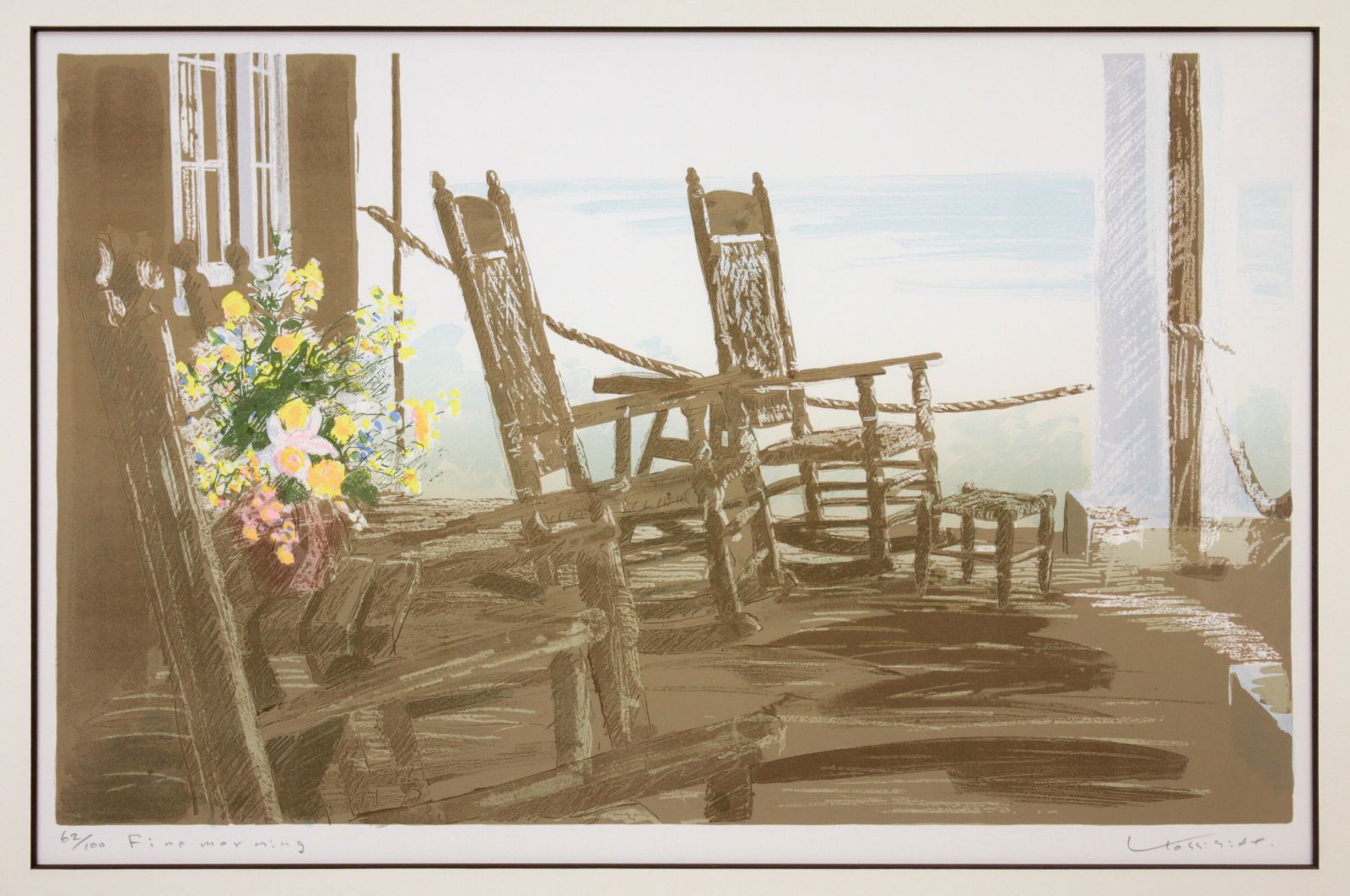 福本吉秀 リトグラフ 版画『ファインモーニング』 絵画 福本吉秀 リトグラフ 版画『ファインモーニング』 絵画 - メルカリ