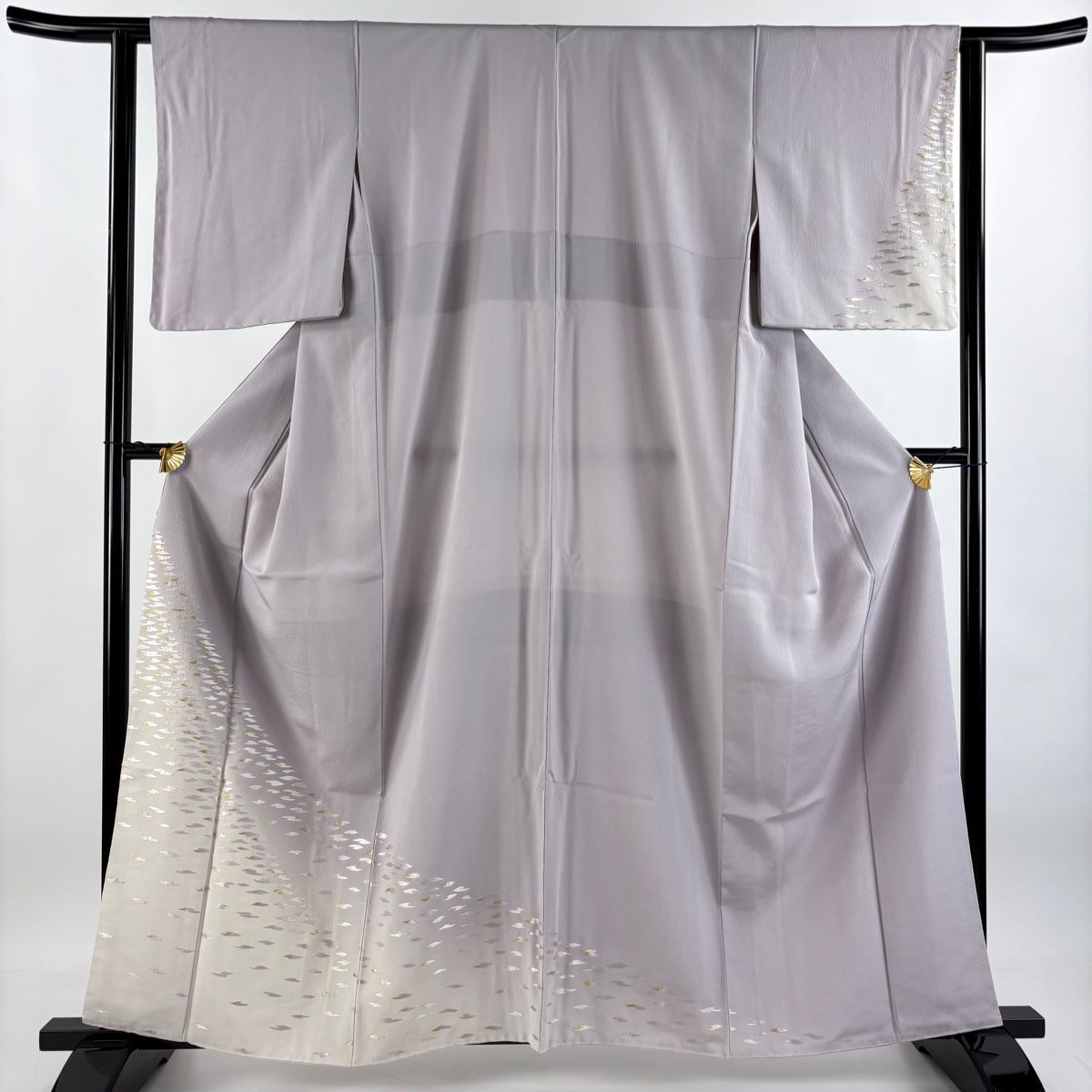 付下げ 身丈160.5cm 裄丈61.5cm S 袷 やまと 刺繍 金糸 薄紫 正絹 秀品