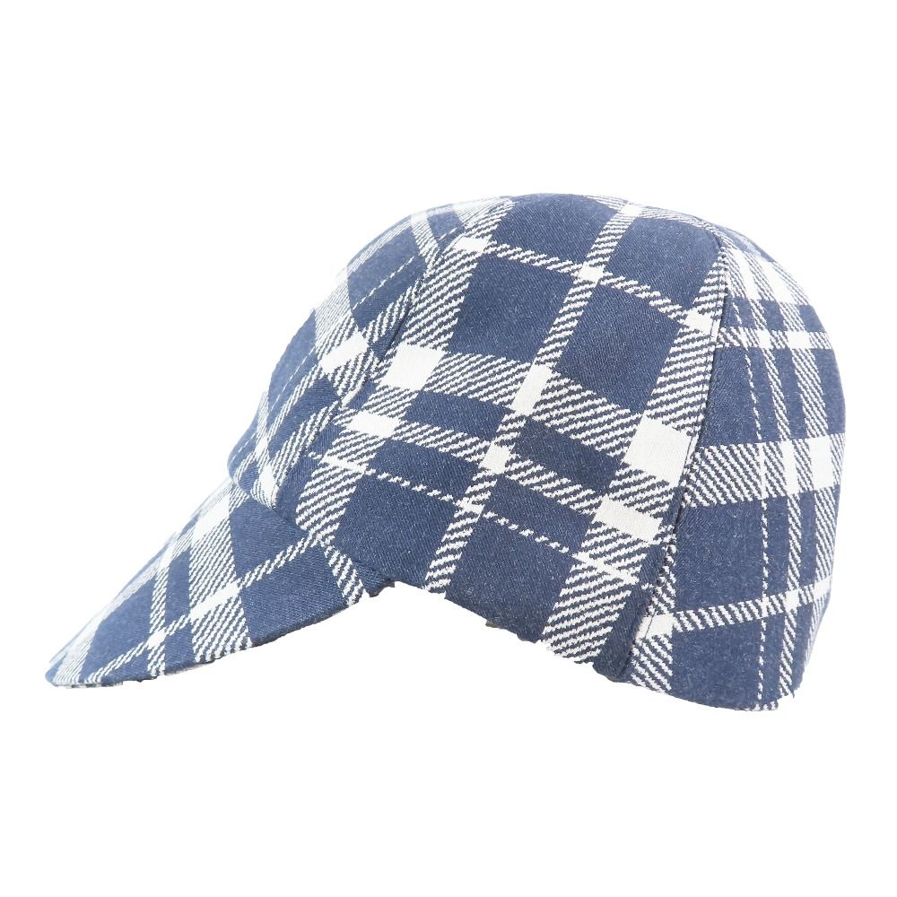 Christian Dior クリスチャンディオール チェック ポップ キャップ 帽子 オブリーク 野球帽 ネイビー×ホワイト 57 レディース 古着