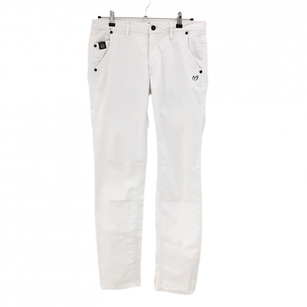 マスターバニーエディション 総柄ロゴプリント ストレッチパンツ メンズ4 M白 マスターバニー パンツ 白 ロゴラメ ストレッチ メンズ 4(M) ゴルフ