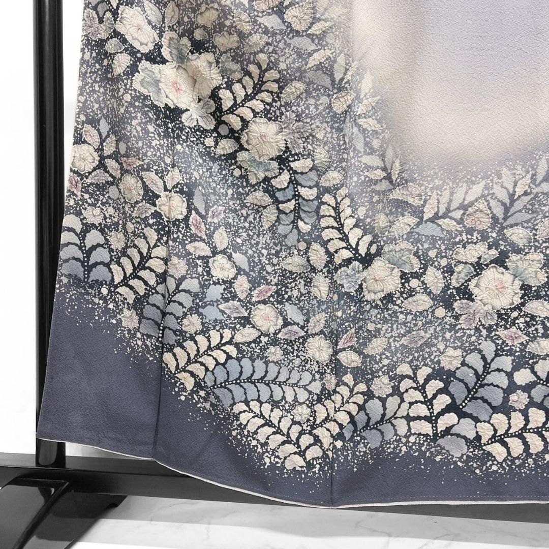 桐屋翠山工房 辻ヶ花模様 くすみブルー 訪問着 着物 023a p