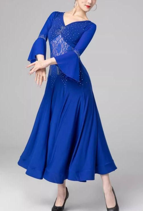 社交ダンスドレス ラテンドレス レース 透けません フ 袖 オーダーメイド